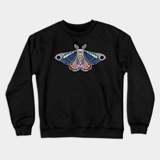 Moth sticker  blue, orange and lila pastel Crewneck Sweatshirt